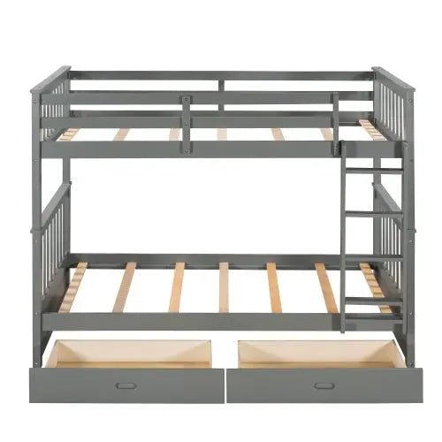 Bellemave® Bunk Bed with Ladders and Two Storage Drawers - Bellemave