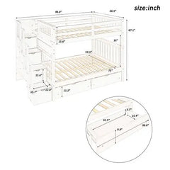 Bellemave Bunk Bed with Shelves and 6 Storage Drawers - Bellemave