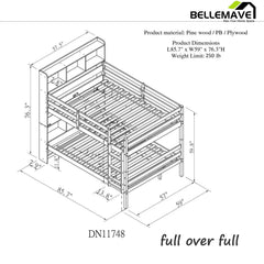 Bellemave Bunk Beds w/Bookcase Headboard - Bellemave