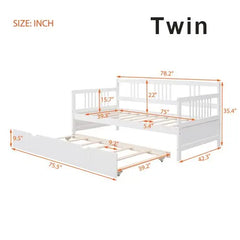 Bellemave Daybed Wood Bed with Twin Size Trundle - Bellemave