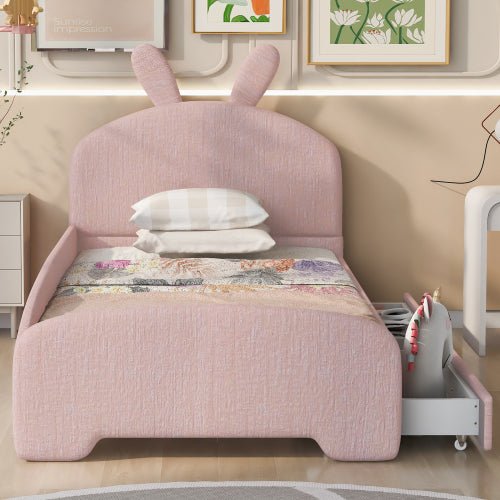 Bellemave Double bed with cartoon ear headboard and two drawers - Bellemave
