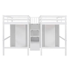 Bellemave Double Twin Loft Beds with Wardrobes and Staircase - Bellemave