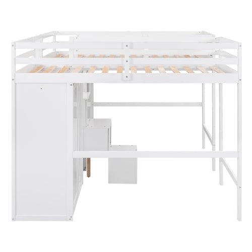 Bellemave Double Twin Loft Beds with Wardrobes and Staircase - Bellemave