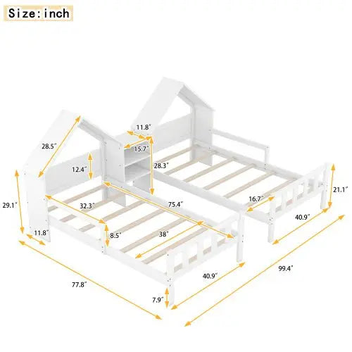 Bellemave Double Twin Size Platform Bed - Bellemave