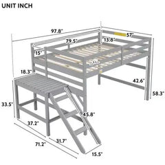 Bellemave Full Loft Bed with Platform,ladder - Bellemave