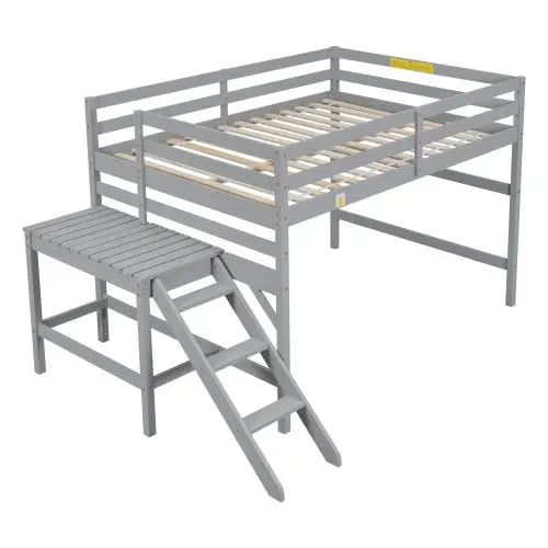 Bellemave Full Loft Bed with Platform,ladder - Bellemave