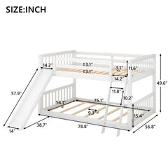 Bellemave Full over Full Bunk Bed with Convertible Slide and Ladder - Bellemave