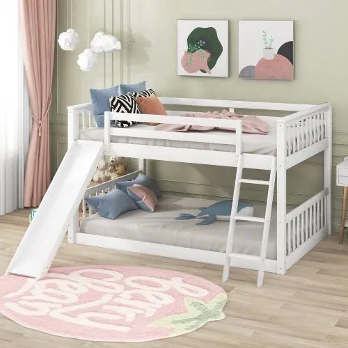Bellemave Full over Full Bunk Bed with Convertible Slide and Ladder - Bellemave
