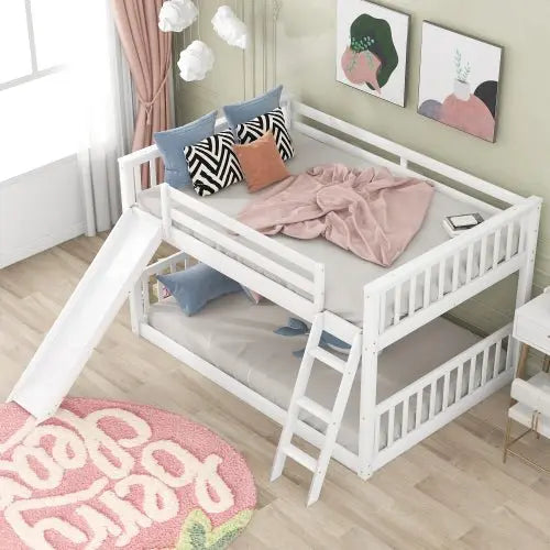Bellemave Full over Full Bunk Bed with Convertible Slide and Ladder - Bellemave