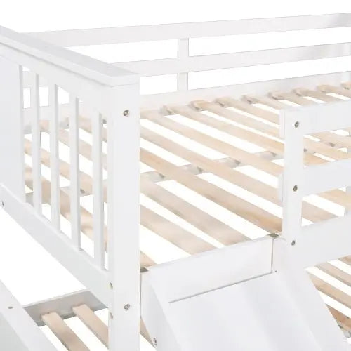 Bellemave Full Over Full Bunk Bed with Ladder with Slide - Bellemave