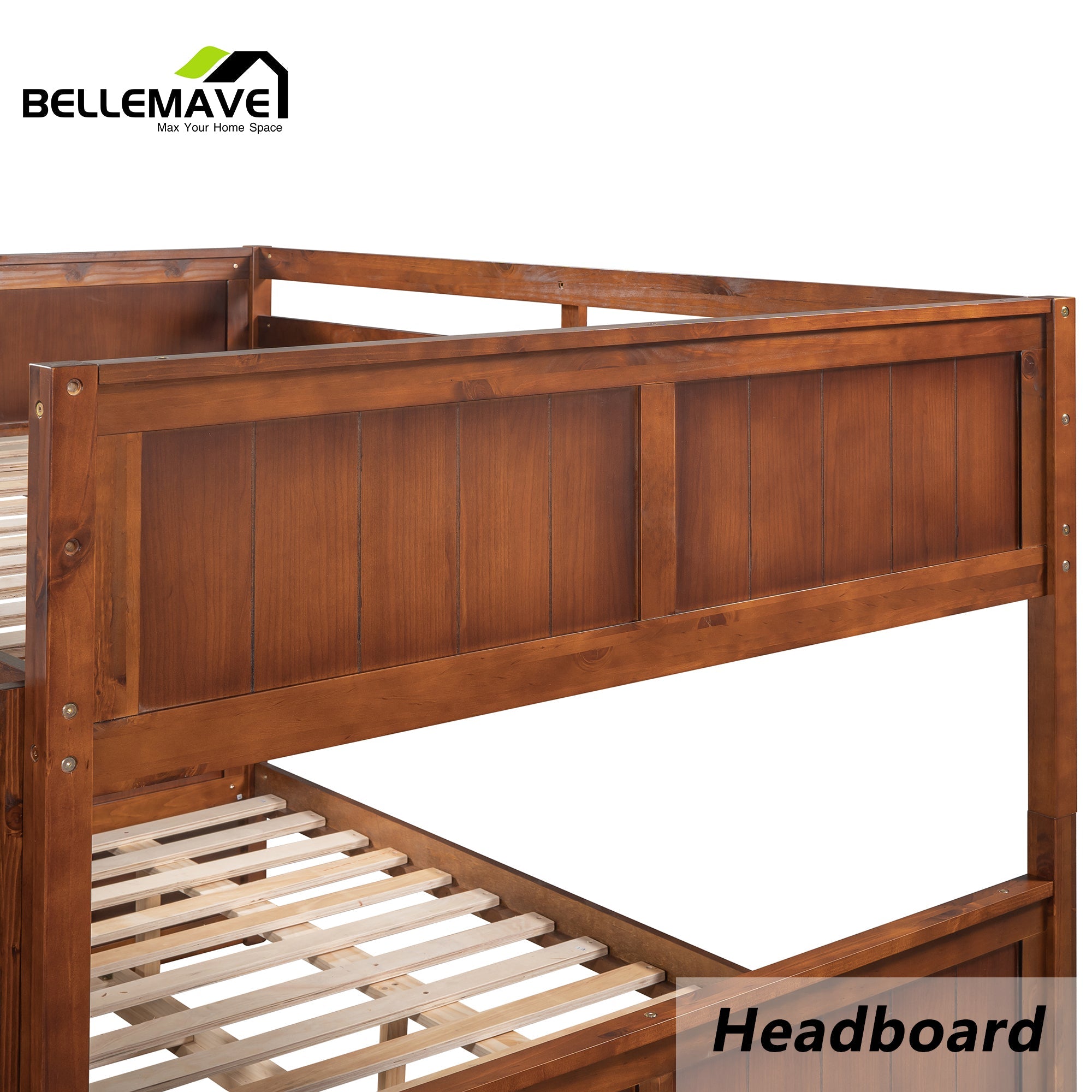 Bellemave Full Over Full Bunk Bed with Twin Size Trundle - Bellemave