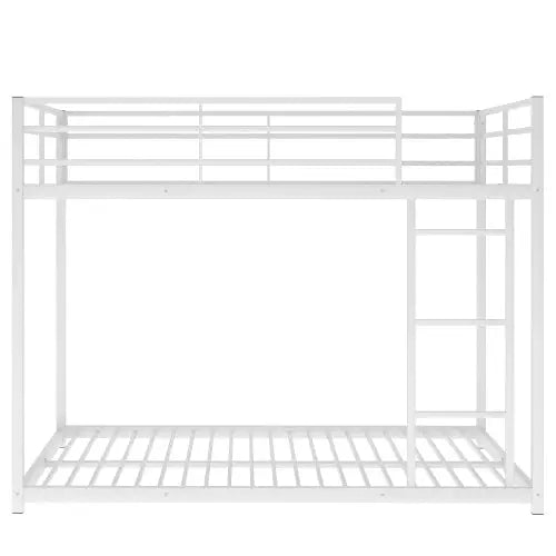 Bellemave Full over Full Metal Bunk Bed, Low Bunk Bed with Ladder - Bellemave