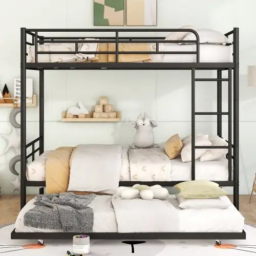 Bellemave Full Over Full Metal Bunk Bed with Trundle - Bellemave