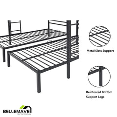 Bellemave® Full over Twin & Twin Metal Triple Bunk Bed - Bellemave