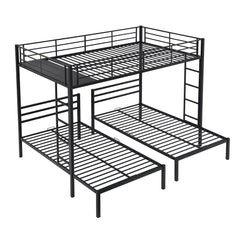 Bellemave® Full over Twin & Twin Metal Triple Bunk Bed - Bellemave