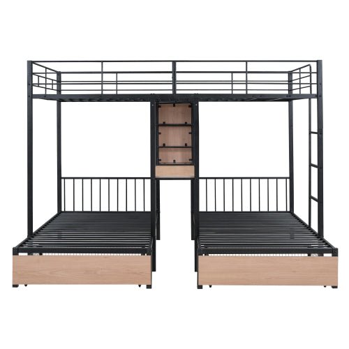 Bellemave Full Over Twin & Twin Triple Bunk Bed with Drawers - Bellemave