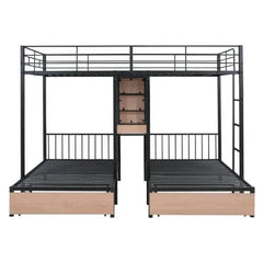 Bellemave Full Over Twin & Twin Triple Bunk Bed with Drawers - Bellemave