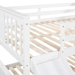 Bellemave® Full Size Floor Bunk Bed with Ladder and Slide - Bellemave
