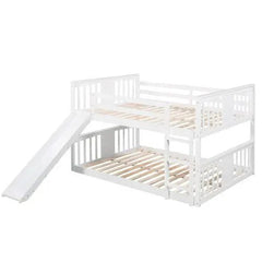 Bellemave® Full Size Floor Bunk Bed with Ladder and Slide - Bellemave