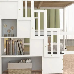 Bellemave Full Size Loft Bed with Built-in Desk - Bellemave