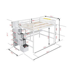 Bellemave Full Size Loft Bed with Built-in Desk - Bellemave