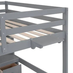 Bellemave® Full Size Loft Bed with Storage Desk - Bellemave