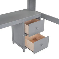 Bellemave® Full Size Loft Bed with Storage Desk - Bellemave
