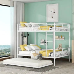 Bellemave® Full Size Metal Bunk Bed with Trundle Bed - Bellemave