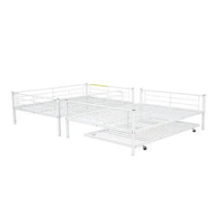 Bellemave® Full Size Metal Bunk Bed with Trundle Bed - Bellemave