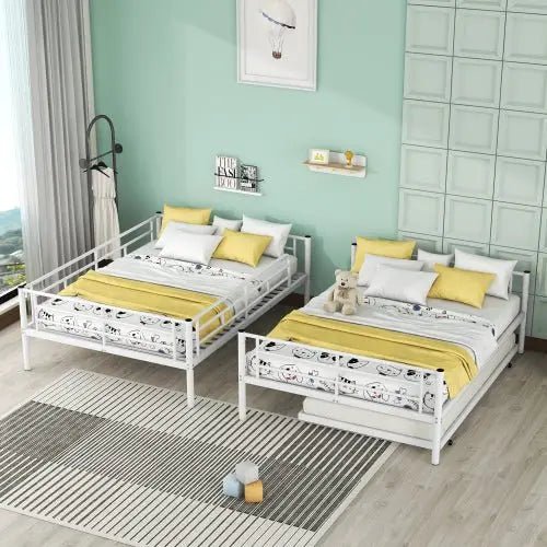 Bellemave® Full Size Metal Bunk Bed with Trundle Bed - Bellemave