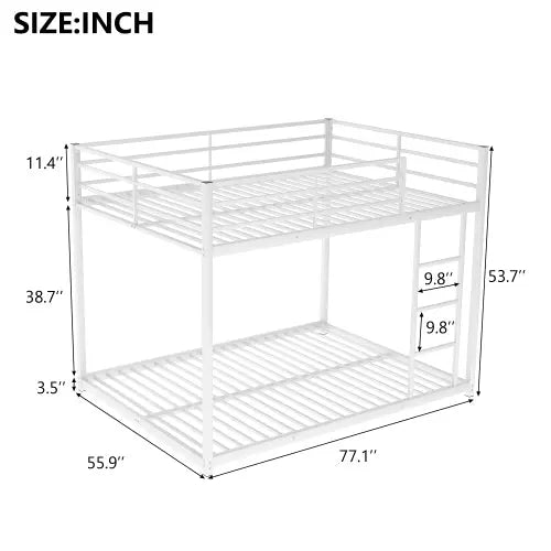 Bellemave® Full Size Metal Floor Bunk Bed - Bellemave