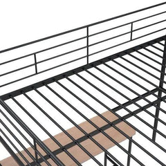 Bellemave® Full Size Metal Loft Bed with Desk and Lateral Storage Ladder - Bellemave