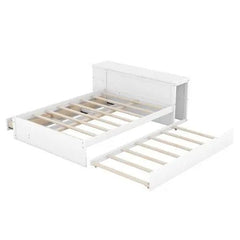 Bellemave® Full Size Platform Bed With a Rolling Shelf - Bellemave