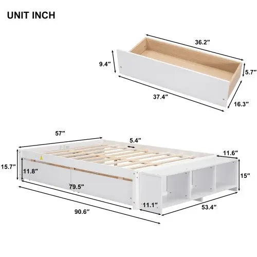 Bellemave Full Size Platform Bed with Storage Case - Bellemave