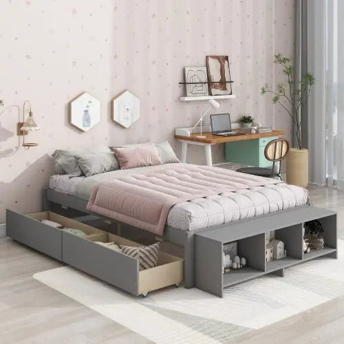 Bellemave Full Size Platform Bed with Storage Case - Bellemave