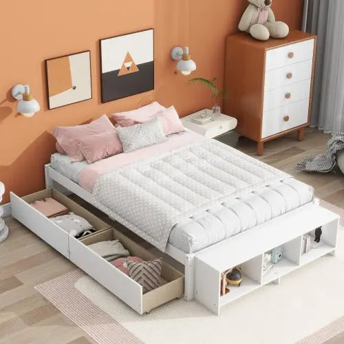 Bellemave Full Size Platform Bed with Storage Case - Bellemave