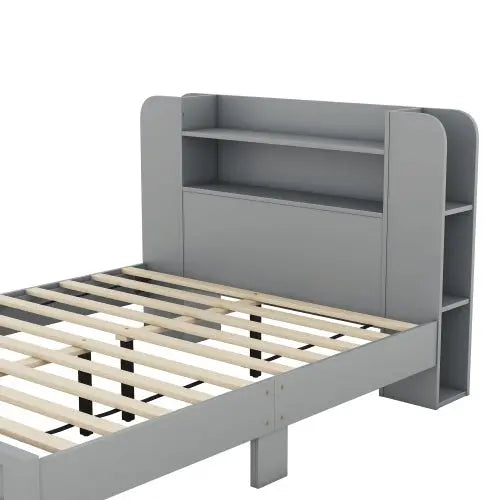 Bellemave Full Size Platform Bed with Storage Headboard - Bellemave