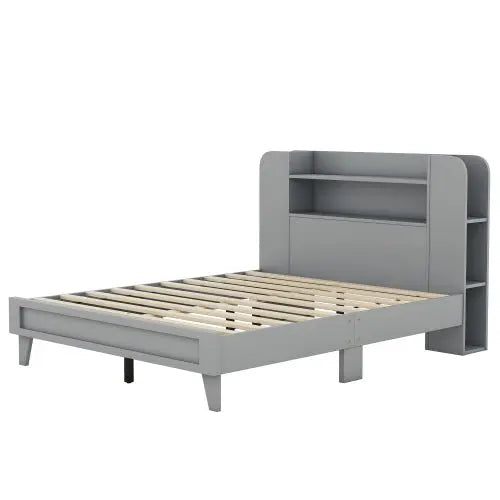 Bellemave Full Size Platform Bed with Storage Headboard - Bellemave