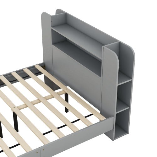 Bellemave Full Size Platform Bed with Storage Headboard - Bellemave