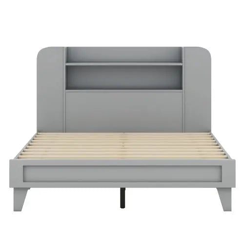 Bellemave Full Size Platform Bed with Storage Headboard - Bellemave