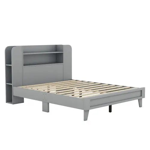 Bellemave Full Size Platform Bed with Storage Headboard - Bellemave