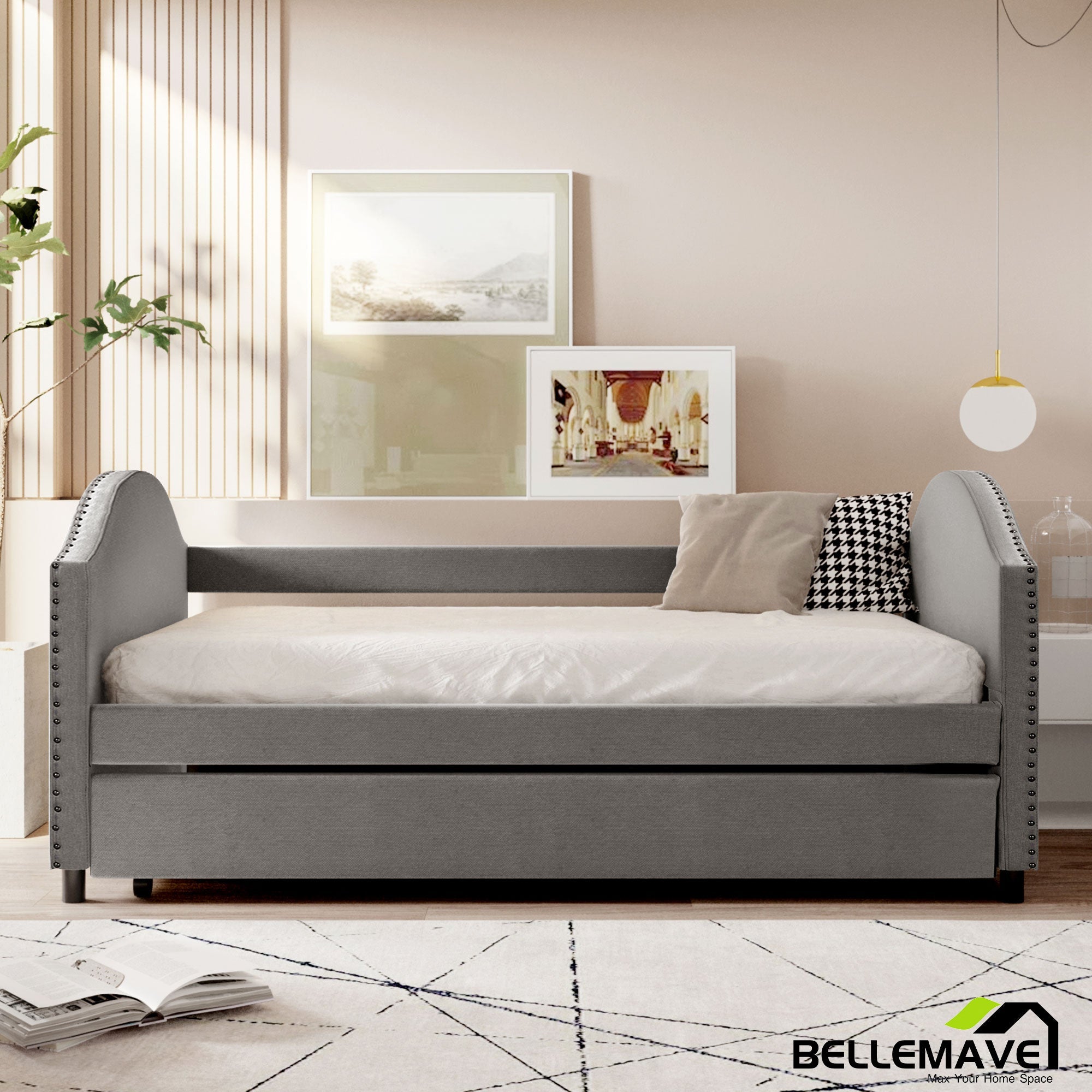 Bellemave Full size Upholstered Daybed w/Twin Size Trundle - Bellemave
