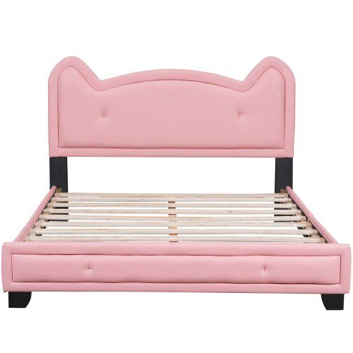 Bellemave Full Size Upholstered Platform Bed with Carton Ears Shaped Headboard - Bellemave
