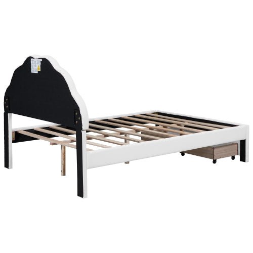 Bellemave Full Size Upholstered Platform Bed with Seashell Shaped Headboard - Bellemave