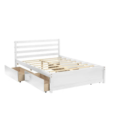 Bellemave® Full Size Wood Platform Bed with Headboard and 4 Drawers - Bellemave