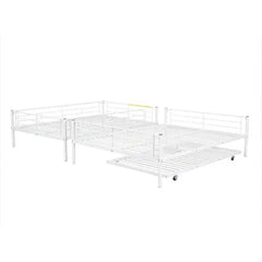 Bellemave® Full XL over Queen Metal Bunk Bed with Trundle Bed - Bellemave