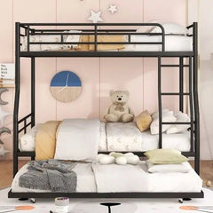 Bellemave® Full XL over Queen Metal Bunk Bed with Trundle Bed - Bellemave