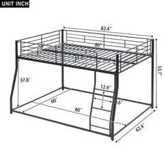 Bellemave® Full XL over Queen Metal Floor Bunk Bed - Bellemave