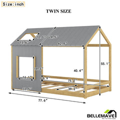 Bellemave House Bed with Roof and Window - Bellemave