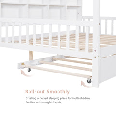 Bellemave® House Bed with Trundle Bed and Shelf - Bellemave